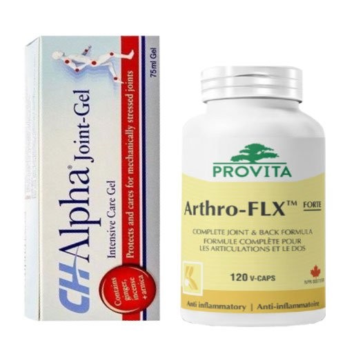 Pachet Arthro-FLX 120 capsule + CH-Alpha Gel cu Colagen 75 ml
