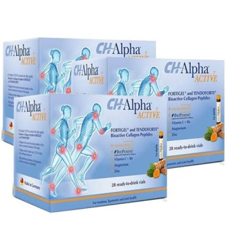 Pachet 3 cutii CH Alpha Active - Colagen 4 in 1 formula, 28 fiole de uz oral